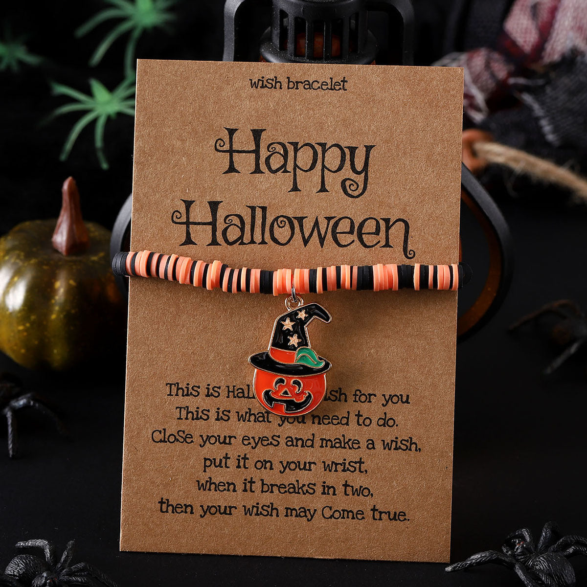 Wholesale  Ghost Pumpkin Skull Pendant Elastic Adjustable Bracelet
